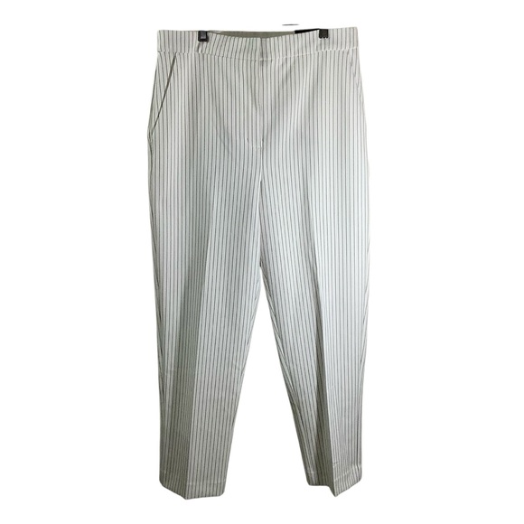 Express Editor Ankle Pants Straight Leg Striped Super High Rise - Picture 1 of 6